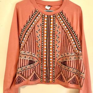 Anthropologie Akemi + Kin Embroidered Top